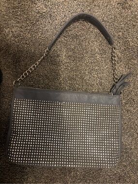 Vintage Y2K Angels Grey Studded Rhinestone Shoulder Bag